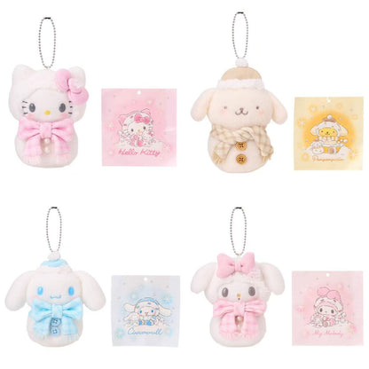 Sanrio｜Snowman Mascot Plush Keychain with Ramune｜11×7×11.5cm approx.