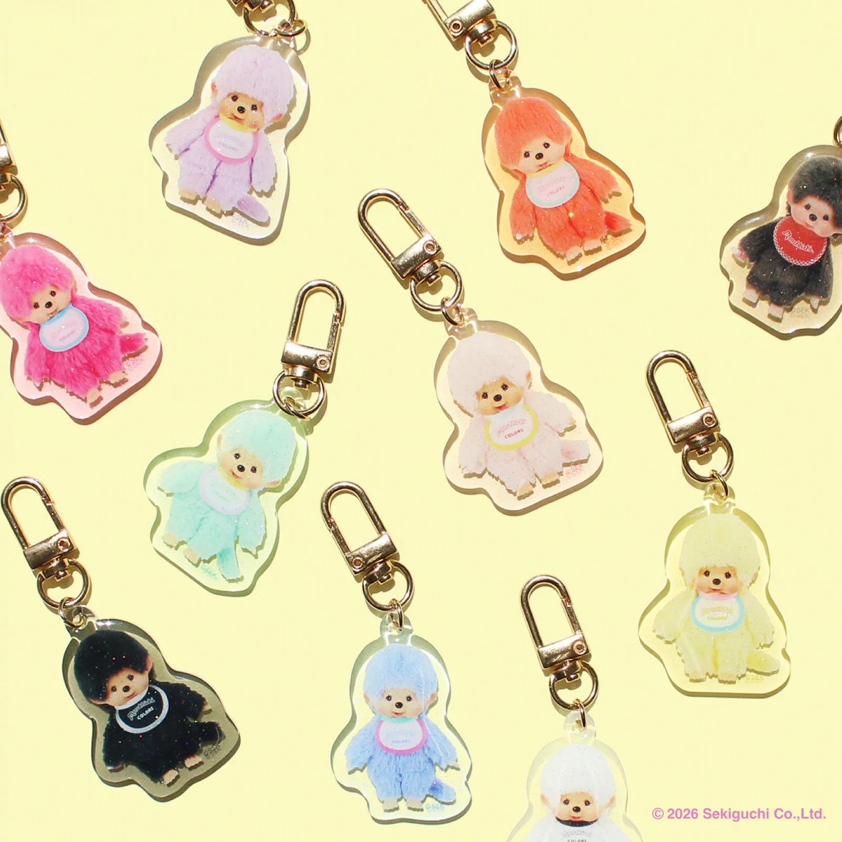 Monchhichi｜COLORS Puffy Acrylic Charm mystery bag/blind box/All 12 types｜1pc
