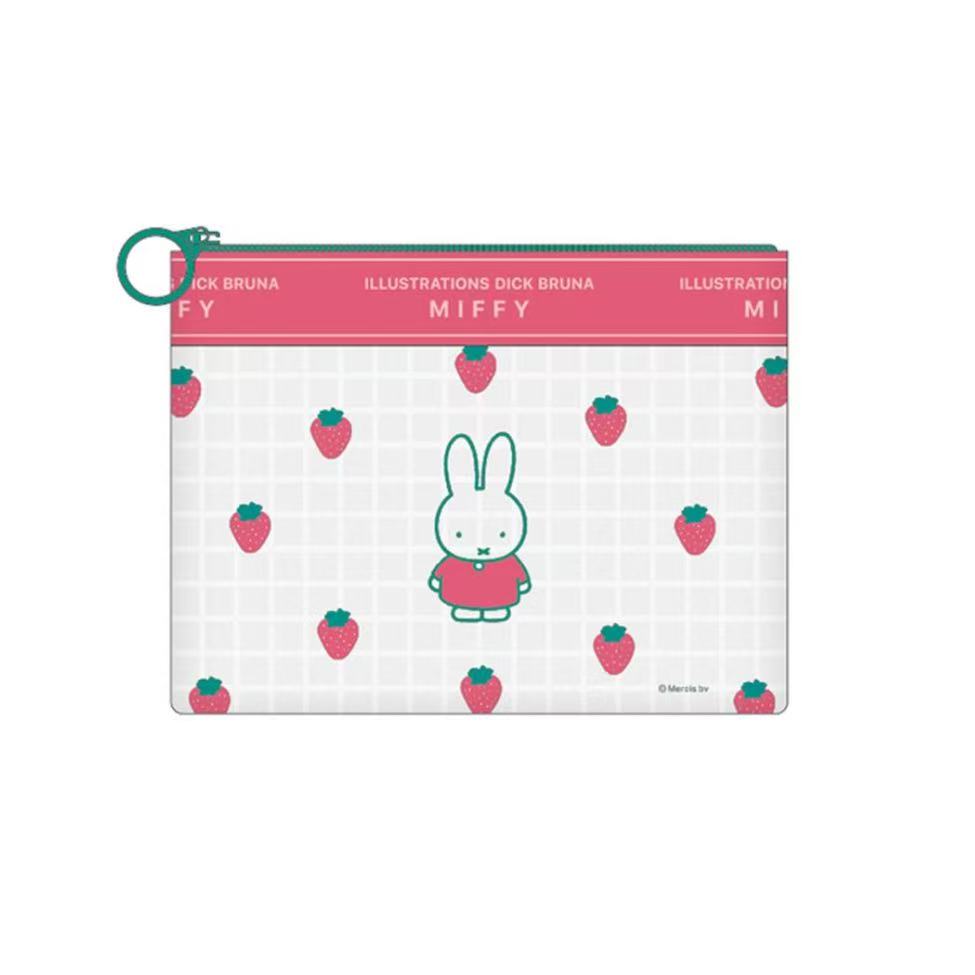 Miffy｜Clear Check Flat Pouch｜ 200 x 150 x 8 mm approx.