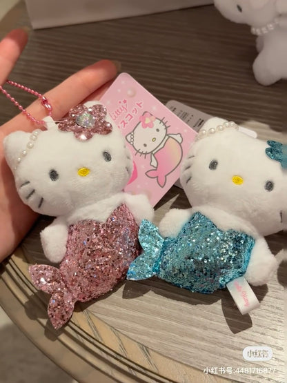 HelloKitty｜Glitter Mermaid Mascot Holder /Plush Keychain｜H100×W83×D63mm approx.
