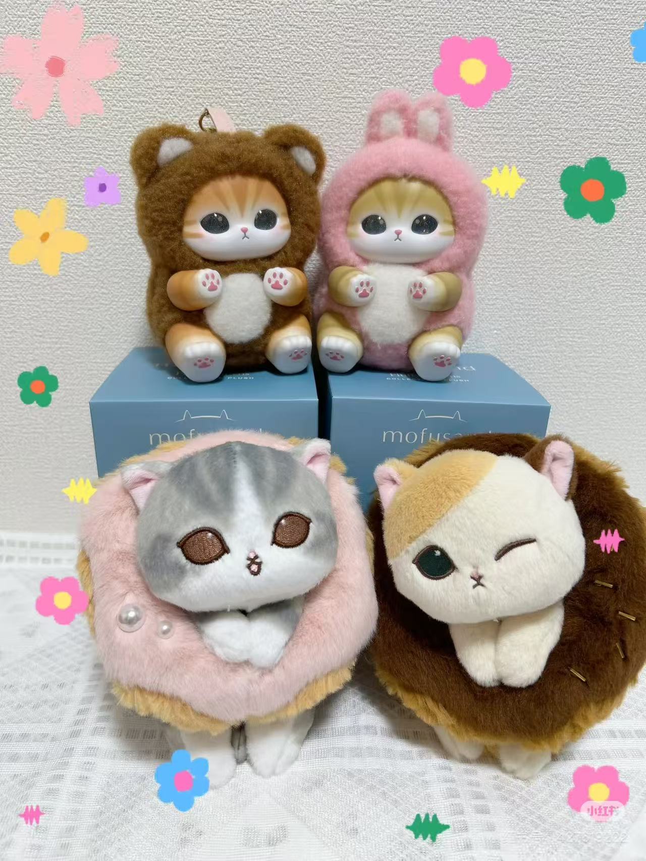 Mofusand｜COFFEE AND DONUTS Mascot Holder /Plush Keychain｜ H130 x W130 x D160mm approx.