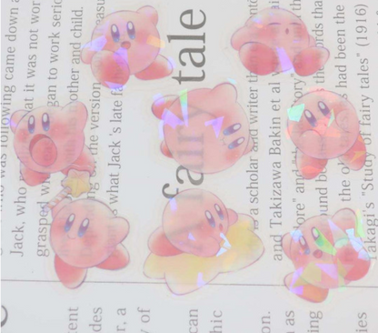 Kirby星之卡比｜ Aurora Hologram Clear Sticker Pack - Kirby可爱造型极光全息透明薄片贴纸套装｜40枚入