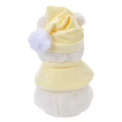 Disney迪士尼｜Plush Toy (S）/ White Pooh Fruit Latte Color Cape 东迪冬日限定水果拿铁色睡衣睡帽斗篷系列可爱角色坐姿毛绒玩偶/公仔/S号｜约28×17×19cm