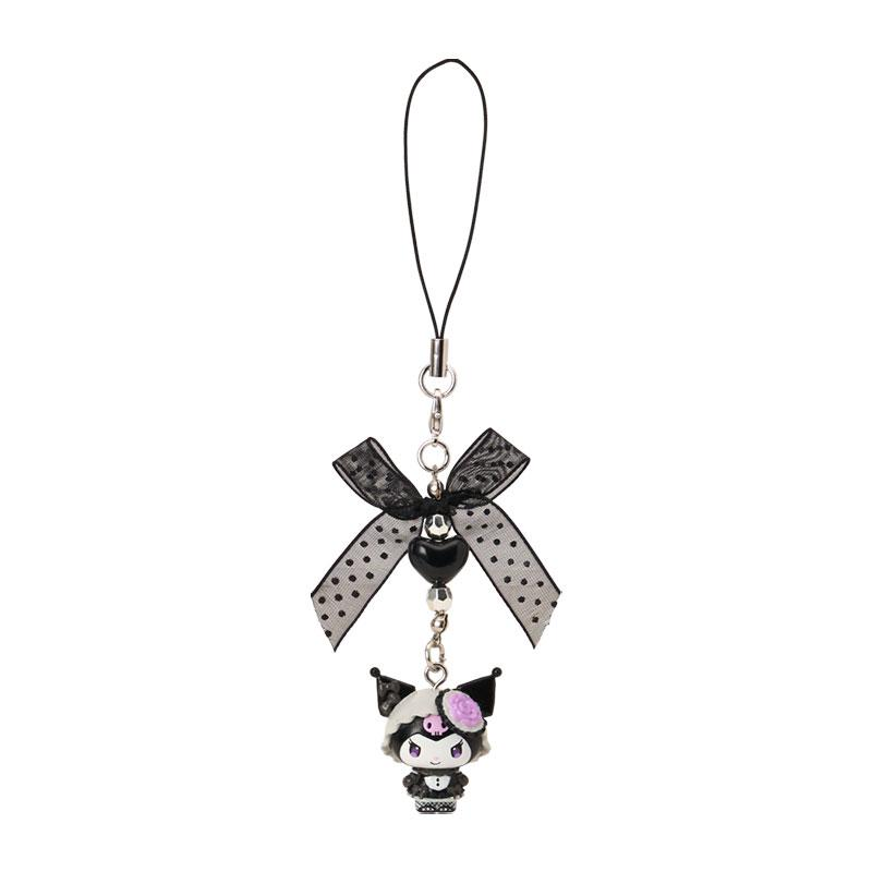Sanrio｜Monochrome Fashion Series All Black Kuromi Mode Mobile Strap｜5.5×2×8cm approx.