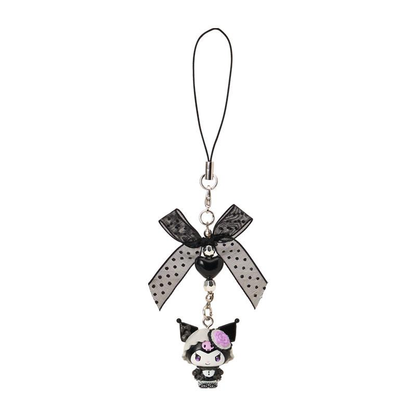 Sanrio｜Monochrome Fashion Series All Black Kuromi Mode Mobile Strap｜5.5×2×8cm approx.
