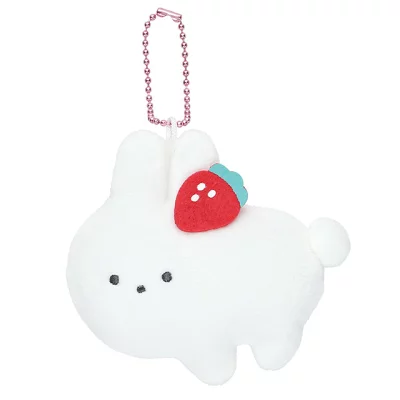 Cheer｜Strawberry Fair Rabbit Mascot Holder /Plush Keychain｜9.5×9.4×3cm approx.