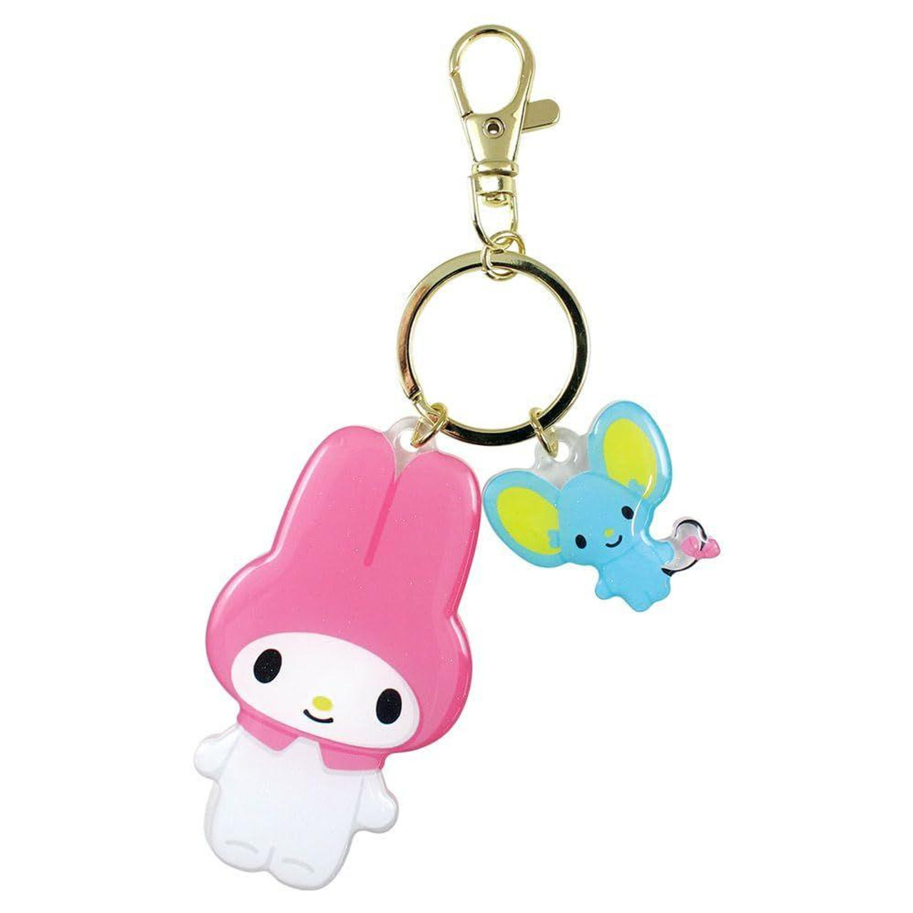 Sanrio｜Die-Cut Twin Keychain/Keyring｜1.3 x 7.9 x 8.7cm approx.