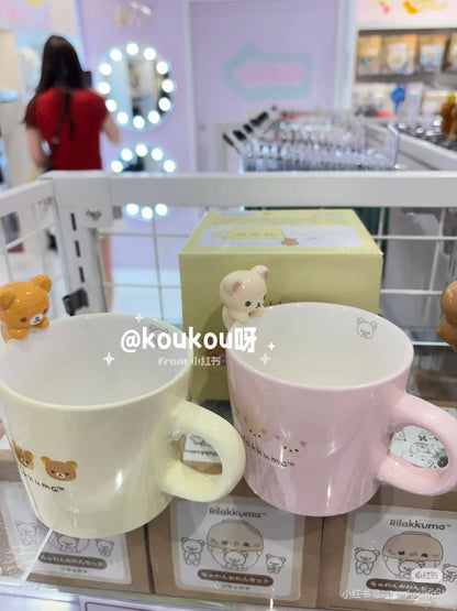 Rilakkuma｜Ceramic Mug with Nokkari Figure｜120×120×105mm approx.