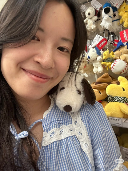Snoopy史努比｜Nakajima Plush Toy Fuwakuta Plush Toy Mocha S毛茸茸趴趴掌上公仔/玩偶｜约4.1x1.6x4.1cm