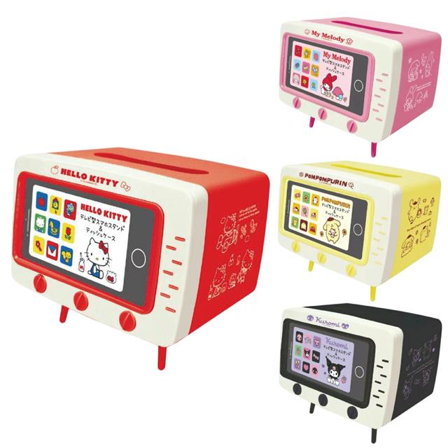 Sanrio｜TV-Shaped Smartphone Stand &amp; Tissue Case｜187×150×135mm approx.