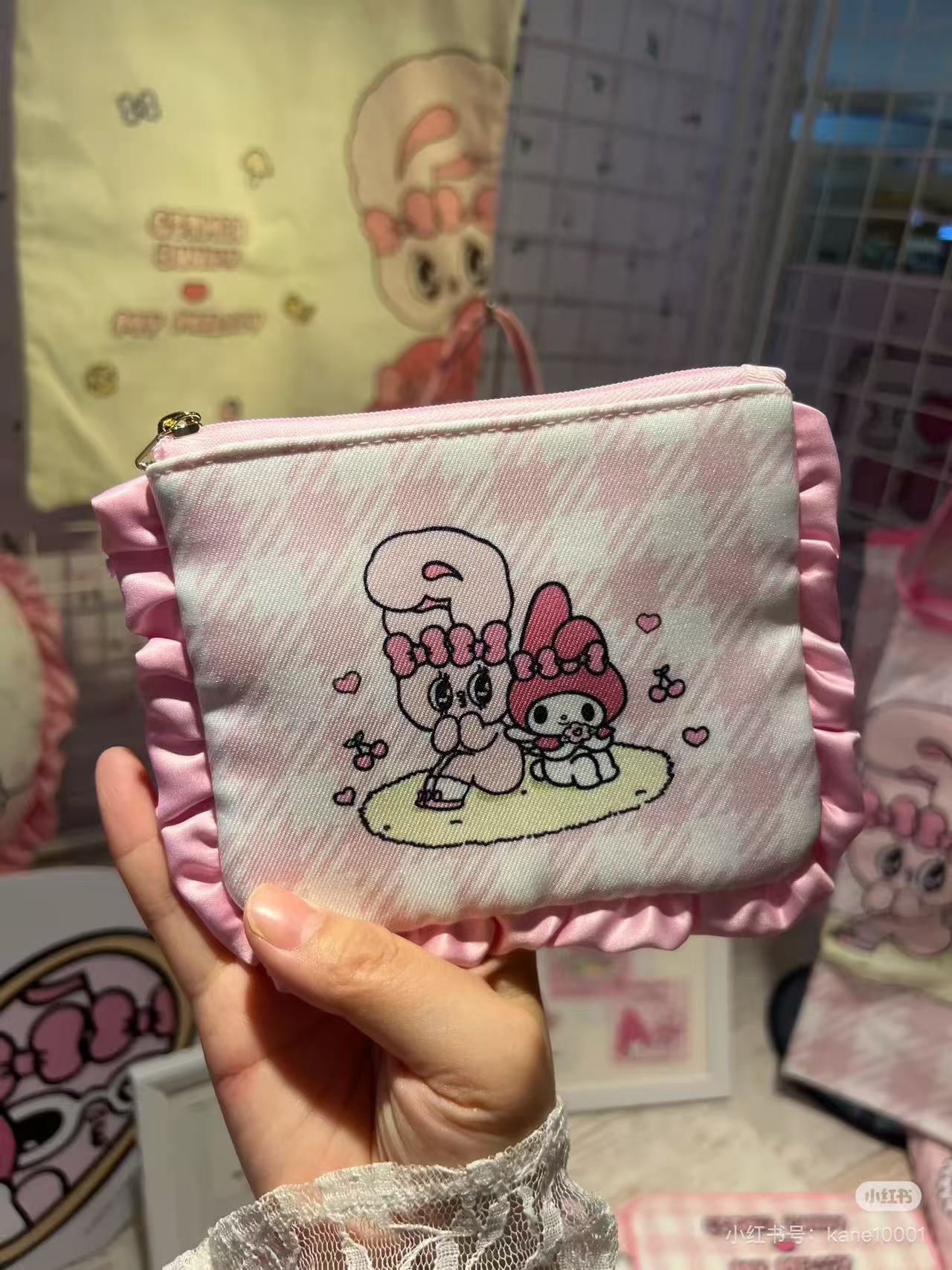 EstherBunny｜My melody Gingham pouch