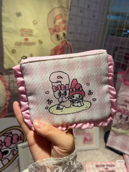 EstherBunny｜My melody Gingham pouch