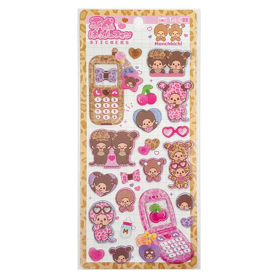 Monchhichi｜Heisei Happy Phone Sticker｜ 200x90x1mm approx.