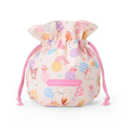 Sanrio三丽鸥｜Drawstring Purse - Japanese Pastel日式粉彩抽绳束口巾着/收纳包｜约22×10.5×23cm