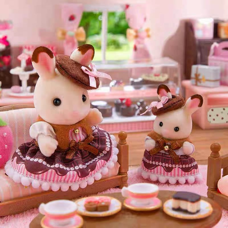 SylvanianFamilies森贝儿家族｜Sweet Chocolate Rabbit Girl &amp; Baby Pair Set情人节限定草莓巧克力兔套盒