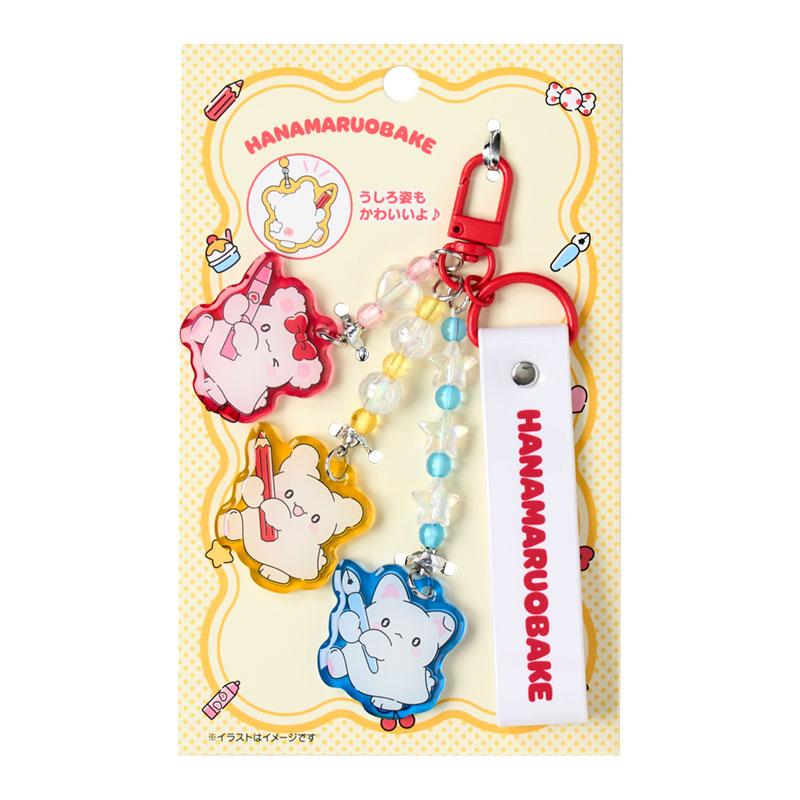Sanrio｜Hanamaruobake Together with Friends Bead Keychain Strap with Flocked Mascot｜ 5×1.5×11cm approx.