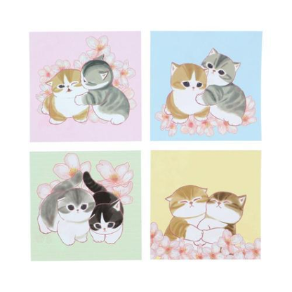 Mofusand｜Hibiya Kadan Windowed Square Memo Pad Bloom｜80 sheets
