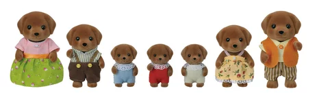SylvanianFamilies森贝儿家族｜Chocolate Labrador Family巧克力拉布拉多家族套组/玩具/过家家5730