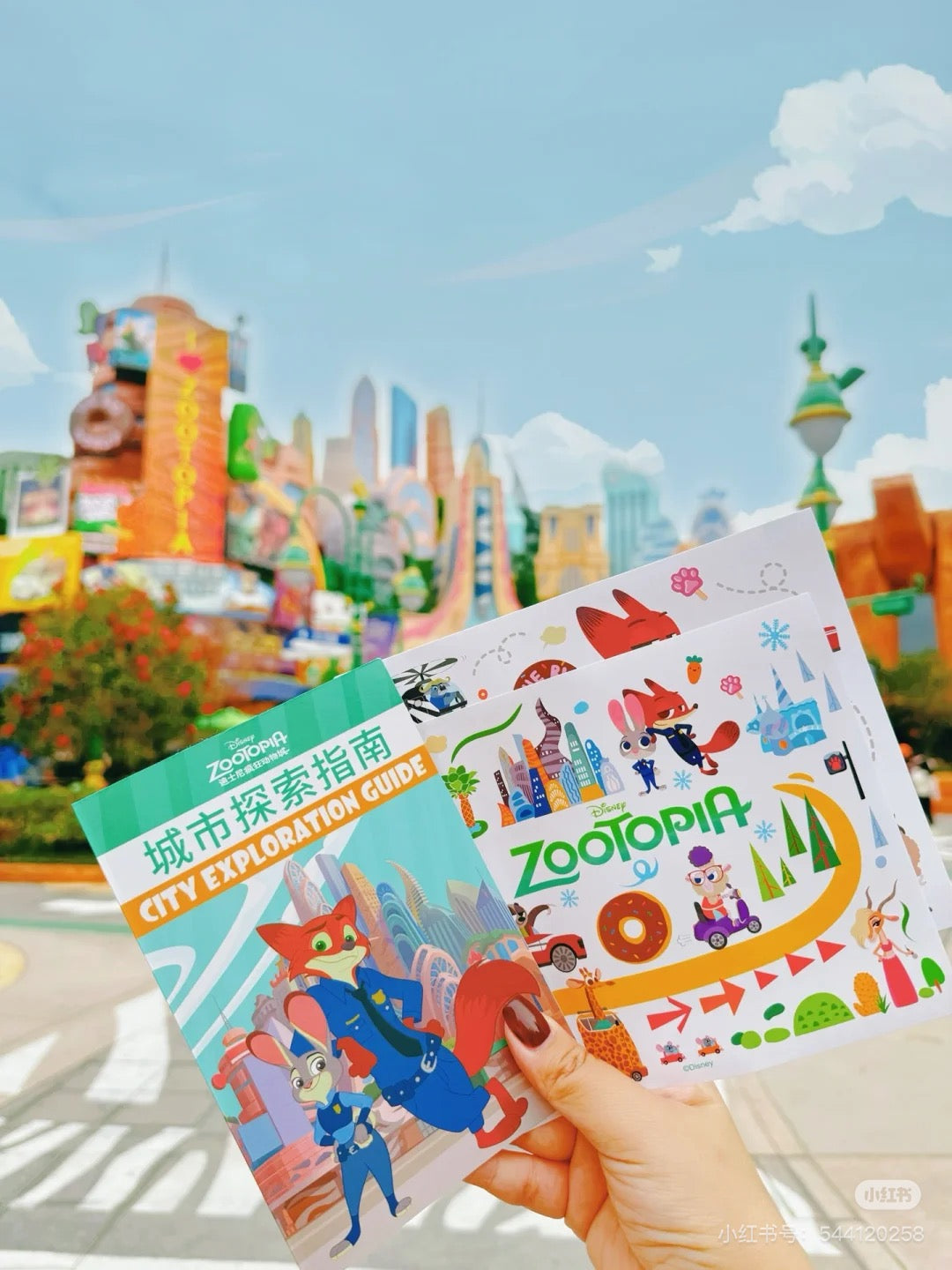 Disney迪士尼｜《疯狂动物城》Judy朱迪&amp;Nick尼克城市探索指南可爱卡套/磁贴套装