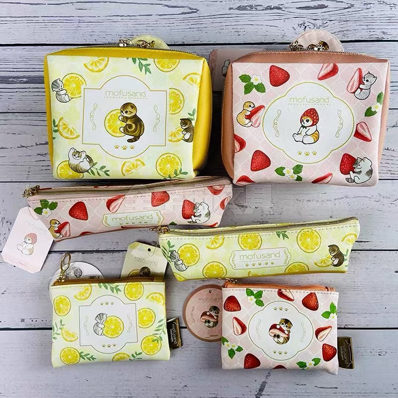 Mofusand｜Mini Flat Pouch - Fruit Cat｜W120×H90×D10mm approx.