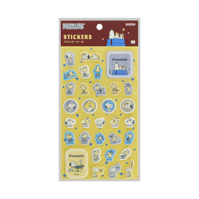Snoopy｜Peanuts Flock Stickers｜90 x 155 x 1.5 mm approx.