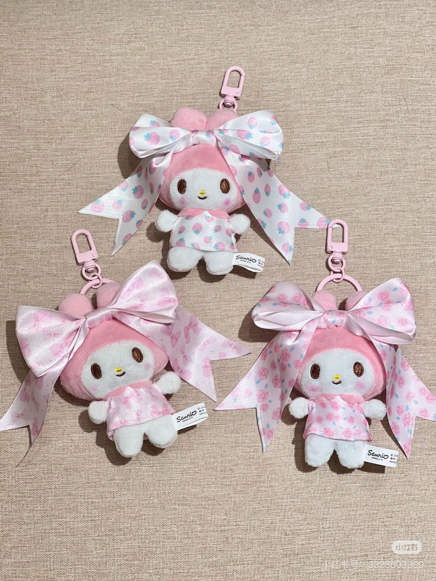 【limit 1】Sanrio三丽鸥｜My Melody Birthday 50th Anniversary Princess Ribbon Secret Mascot Keychain美乐蒂50周年生日粉桃甜心系列大蝴蝶结毛绒玩偶挂件盲盒/全8种｜1枚入