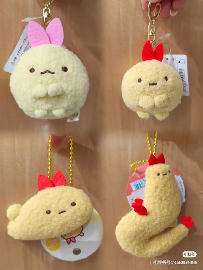 Sumikko gurashi｜What if Evolved Ebifurai no Shippo Fried Shrimp Tail Plush Badge With Ball Chain｜80×60×25mm approx.