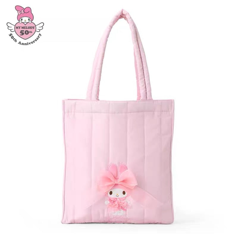 Sanrio三丽鸥｜My Melody Birthday 50th Anniversary Princess Ribbon Tote Bag 美乐蒂50周年生日粉桃甜心系列托特包/单肩包｜约40.2 x 35.7 x 7.9cm