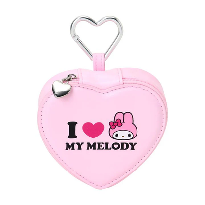 Sanrio｜ I Love Sanrio Characters Fluffy Plush Mini Pouch with Carabiner｜10.5×3.5×9.5cm approx.