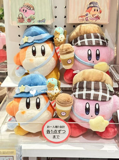 Kirby星之卡比｜San-ei Kirby Of The Stars Sunny Day Plush Exciting Outing Kirby超可爱星之卡比郊游系列喝咖啡毛绒玩偶/公仔｜约10.3 x 15.6 x 17.1cm