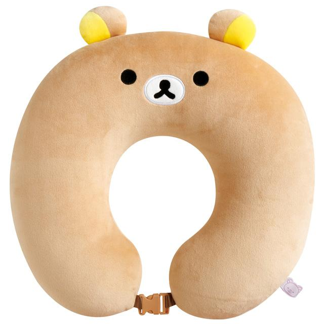Rilakkuma｜Sleeping Together Travel Fluffy Neck Pillow Cushion｜310×320×90mm approx.