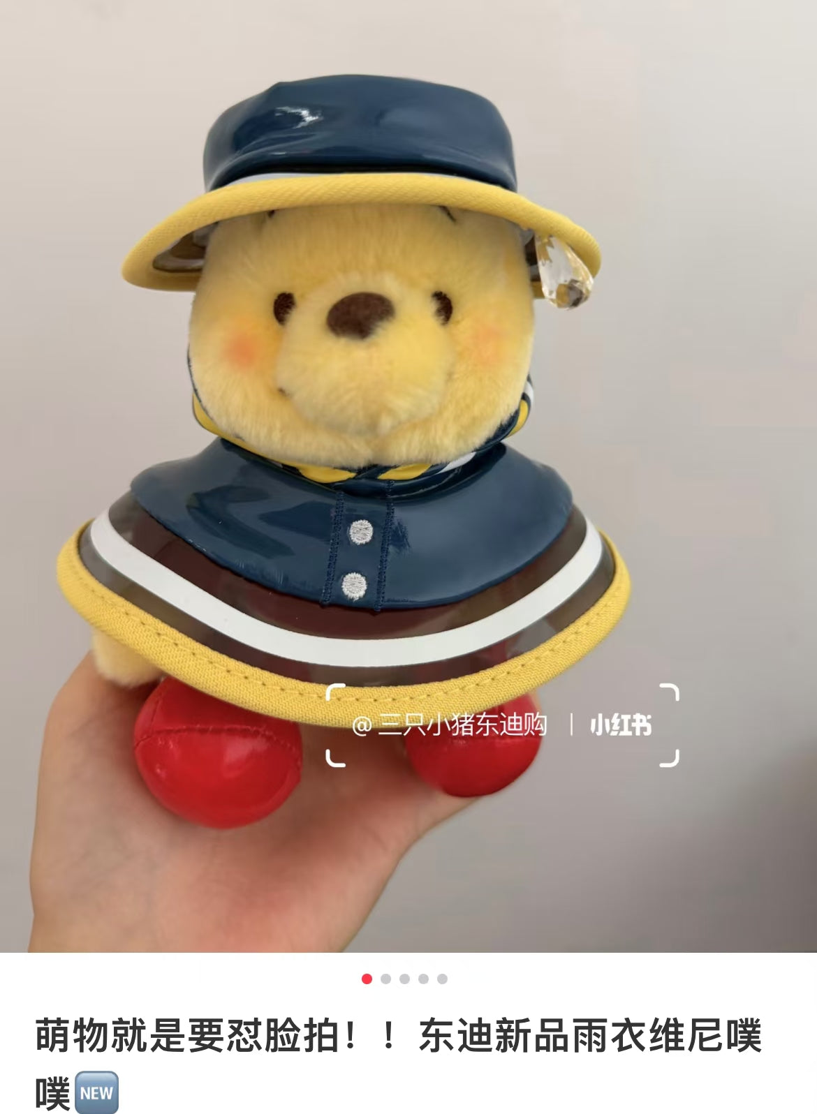 Disney｜Raindrop &amp; Raincoat Mascot Holder /Plush Keychain｜14.5×12.5×10cm approx.