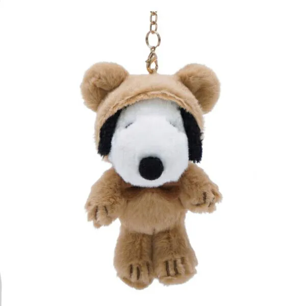 Snoopy｜Peanuts Fluffy Hooded Bear Mascot Holder /Plush Keychain｜6.5×12×6.5cm approx.