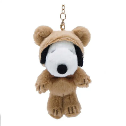 Snoopy｜Peanuts Fluffy Hooded Bear Mascot Holder /Plush Keychain｜6.5×12×6.5cm approx.