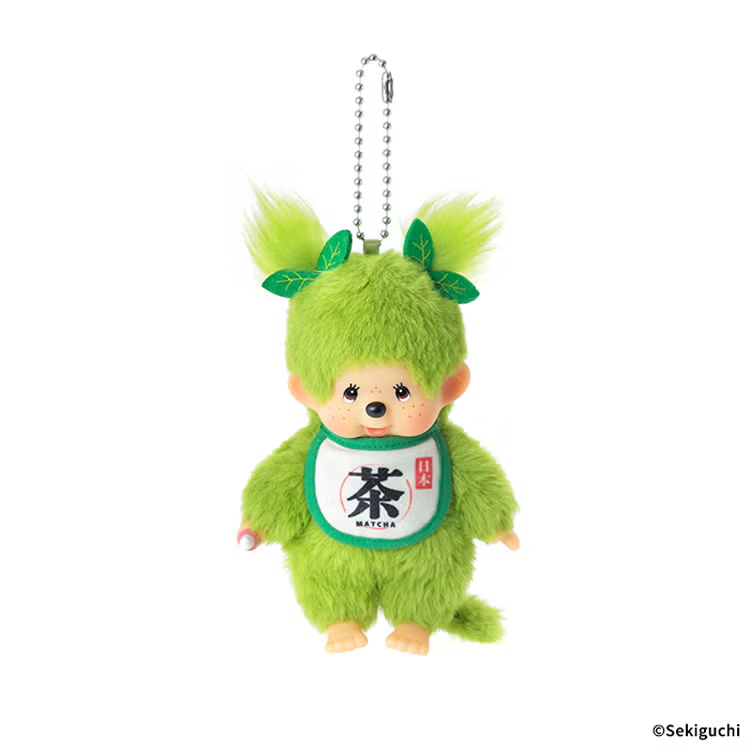 Monchhichi｜Matcha Girl Mascot Holder /Plush Keychain｜H15 x W8.5 x D5.5cm approx.