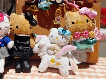 【available soon】HelloKitty｜Premium Series unicorn Mascot Holder /Plush Keychain｜ H12.4 × W11.2 × D5 cm approx.