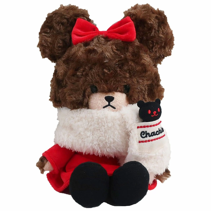 The bear’s school上学熊｜Fluffy Hood S Plush Toy冬日围巾大衣毛茸茸玩偶/公仔｜约H19 x W16 x D10cm