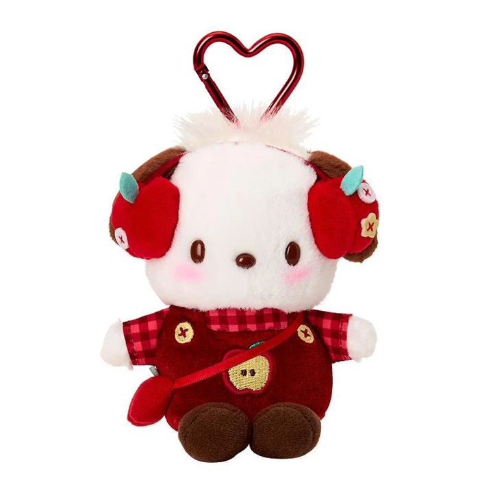 Sanrio｜Autumn Apple Gingham Red Mascot Holder /Plush Keychain｜11×9×14.5cm approx.