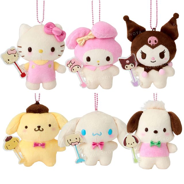 Sanrio三丽鸥｜Fujiya Chocolate Bar &amp; Mascot Holder不二家联名巧克力棒毛绒玩偶挂件/包挂｜约9×5×11cm