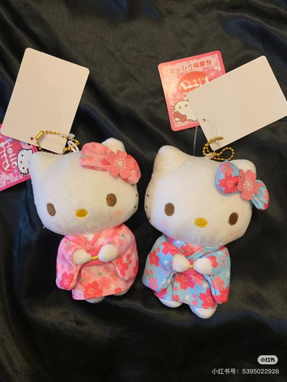 Hello kitty｜Sakura Kimono Mascot Holder /Plush Keychain｜5.5×8×12cm approx.