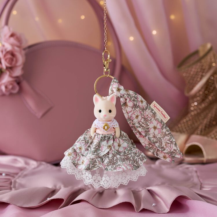 SylvanianFamilies｜Silk Cat Sister Liberty Print Keychain