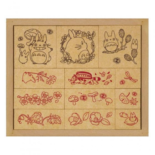 My neighbor totoro｜吉卜力宫崎骏龙猫木质印章组/手帐/todo list/gift card等｜约7.1x8.6x2.1 cm