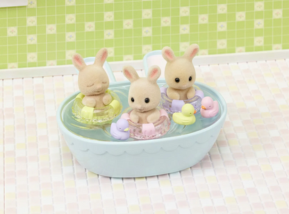 SylvanianFamilies｜Triplets Baby Bathtime Set-Milk Rabbit-5707