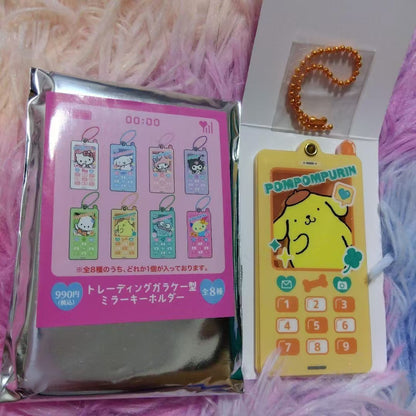 Sanrio｜Trading flip-phone-style mirror keychain mystery bag/blind box/All 8 types｜1pcs