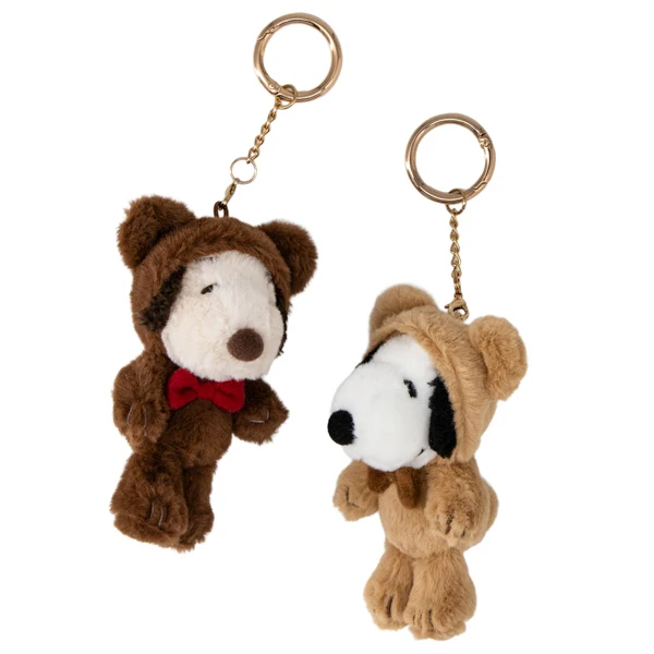 Snoopy｜Peanuts Fluffy Hooded Bear Mascot Holder /Plush Keychain｜6.5×12×6.5cm approx.