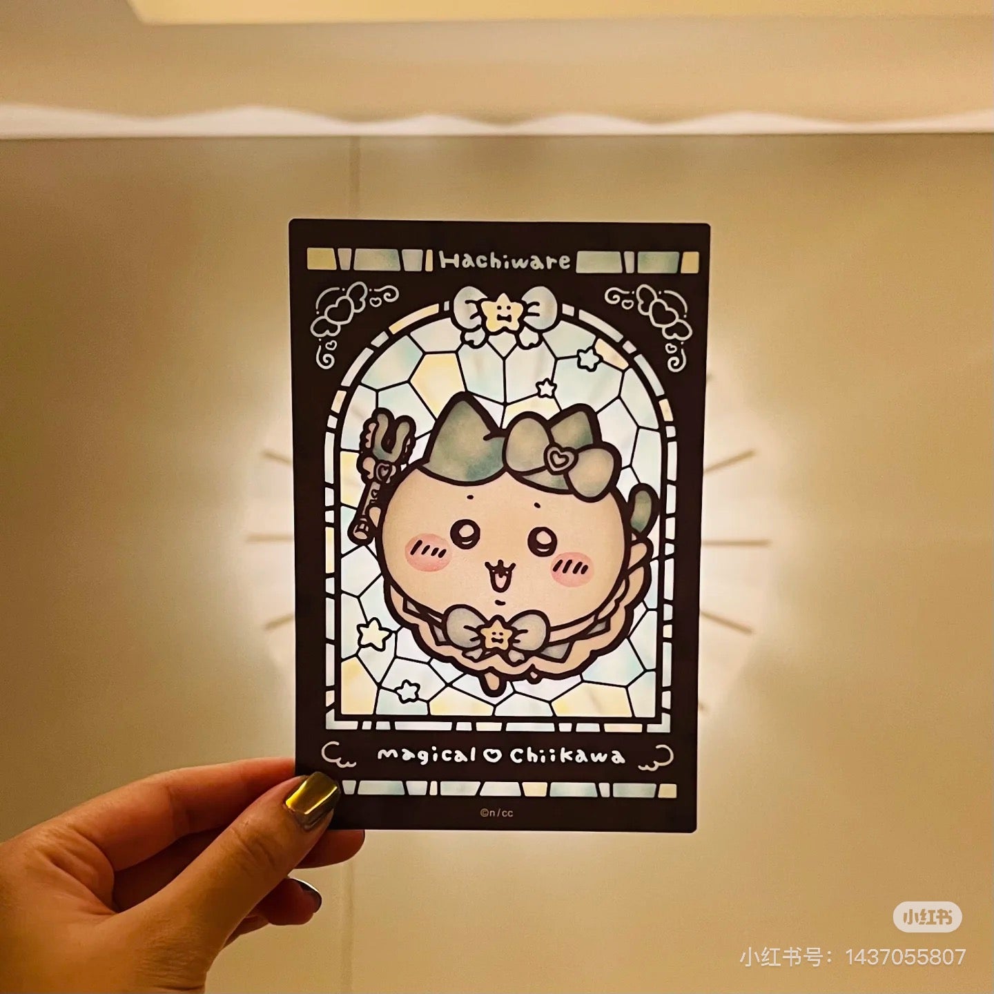 Chiikawa 吉伊卡哇｜Magical Chikawa Stained Glass Style Clear Card魔法少女系列彩色玻璃窗亚克力可爱角色透光卡片｜约H148×W100mm