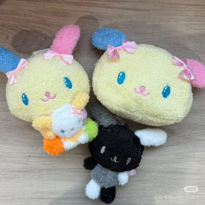 Sanrio｜Avail Usahana Fluffy with Rabbit Mascot Holder /Plush Keychain｜50x75x138 approx.