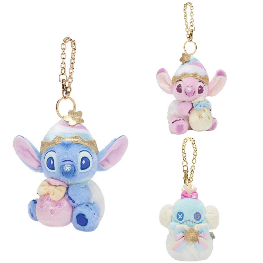 Disney SH｜冬日限定Stitch史迪奇雪人系列抱礼物袋毛绒玩偶挂件/包挂