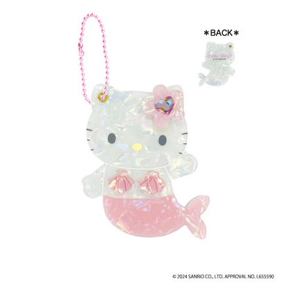 HelloKitty｜Mermaid  Shell Mirror Keychain/Keyring｜ H77 x W65 x D10cm approx.