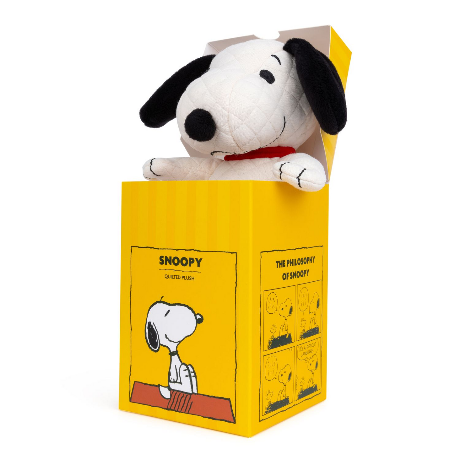Snoopy史努比｜Quilted Jersey in giftbox | Cream奶油色绗缝格纹坐姿迷你毛绒玩偶礼盒装/公仔